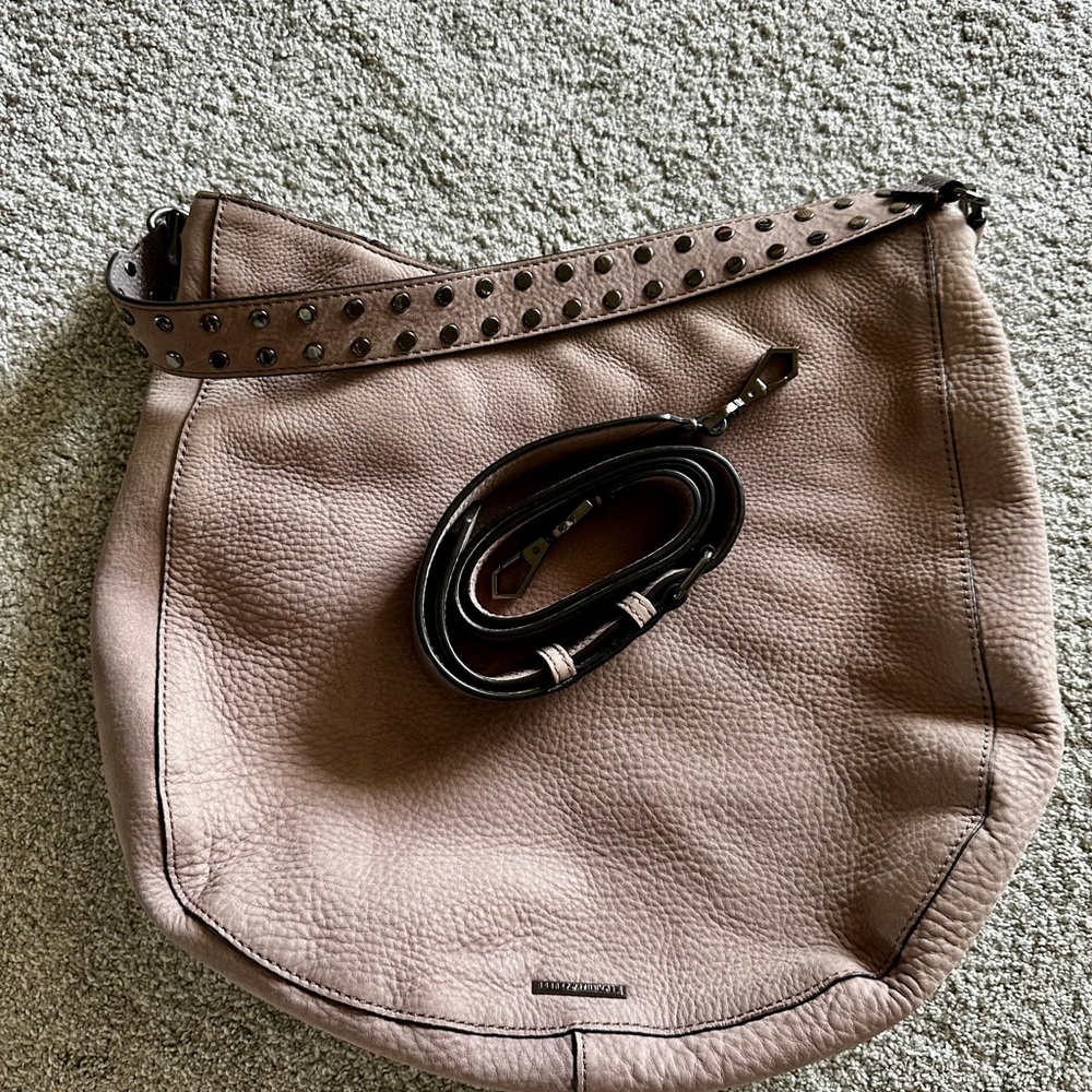 Rebecca Minkoff Taupe Pebble Finish Shoulder Hobo and Crossbody Bag